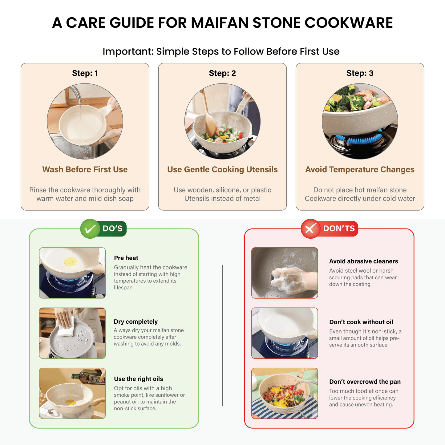 Multi-Compartment Non-Stick Maifan Stone Cooking Pan