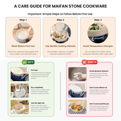 Maifan Stone Non-Stick Flat Bottom Frying Pan (White-28cm)