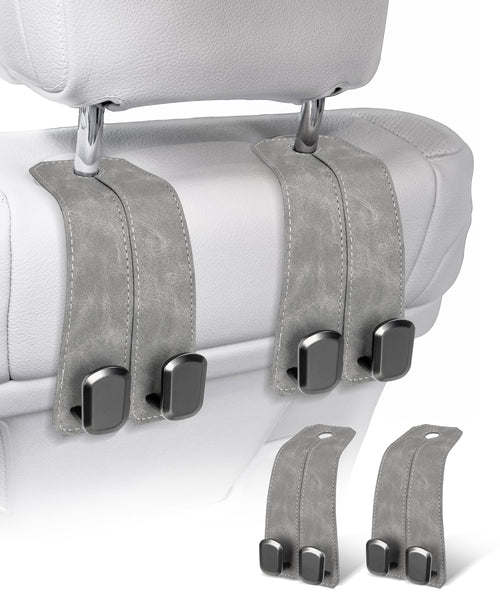 360° Rotating Leather Car Headrest Hooks