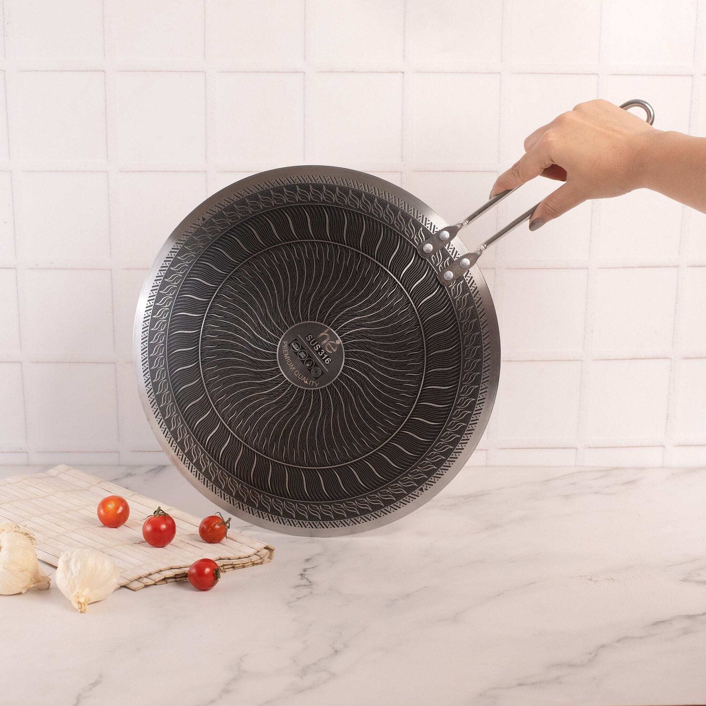 Multi-Purpose Stainless Steel Honeycomb Non Stick Tawa (28cm)